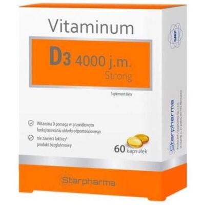 Starpharma Vitaminum D3 4000 j.m. Strong 60 k Starpharma Vitaminum D3 4000 j.m. Strong 60 k