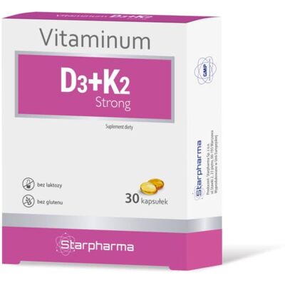 Starpharma Vitaminum D3+ K2 Strong 30 kapsułek Starpharma Vitaminum D3+ K2 Strong 30 kapsułek