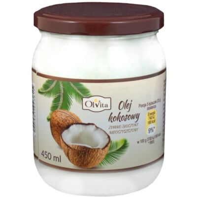 Olvita Olej Kokosowy Zimnotłoczony 450 Ml Olvita Olej Kokosowy Zimnotłoczony 450 Ml