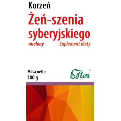 Flos Żeń Szeń Syberyjski Korzeń Mielony 100G Flos Żeń Szeń Syberyjski Korzeń Mielony 100G