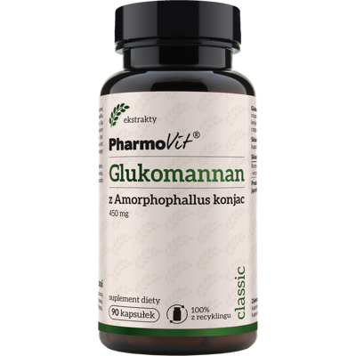 Glukomannan z Amorphophallus konjac 450 mg 90 kaps Classic Pharmovit Glukomannan z Amorphophallus konjac 450 mg 90 kaps Classic Pharmovit
