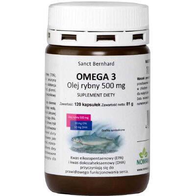 Kräuterhaus Sanct Bernhard Omega 3 500 mg - Kapsułki z olejem rybim Kräuterhaus Sanct Bernhard Omega 3 500 mg - Kapsułki z olejem rybim