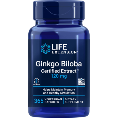 Life Extension Ginkgo Biloba Certyfikowany Ekstrakt - 120 mg - Wegetariańskie Kapsułki Life Extension Ginkgo Biloba Certyfikowany Ekstrakt - 120 mg - Wegetariańskie Kapsułki