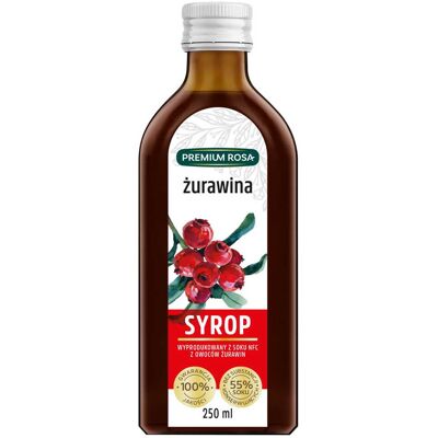 PREMIUM ROSA Syrop z żurawiny 250 ml PREMIUM ROSA Syrop z żurawiny 250 ml
