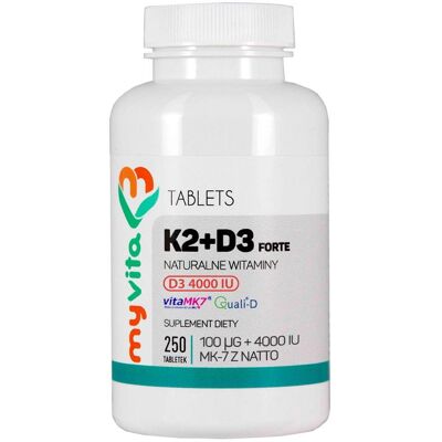 MYVITA K2 D3 Forte - Wspomaga Kości i Krążenie MYVITA K2 D3 Forte - Wspomaga Kości i Krążenie