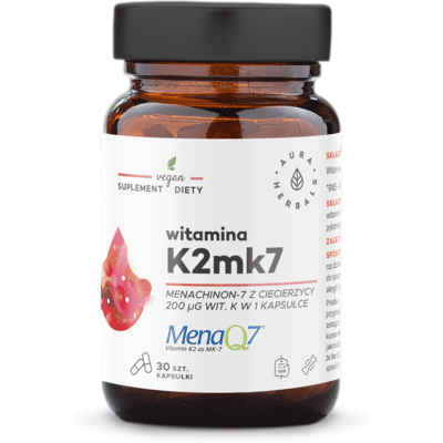AURA HERBALS Witamina K2 MK7 200 mcg (30 kaps.) AURA HERBALS Witamina K2 MK7 200 mcg (30 kaps.)