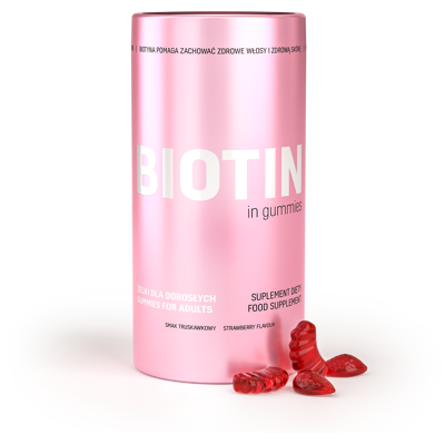 Noble Health Biotyna w Żelkach Truskawkowych - Suplement diety Noble Health Biotyna w Żelkach Truskawkowych - Suplement diety
