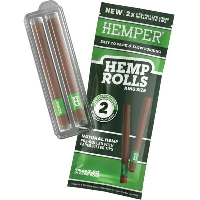 Hemper King Size Rolls + Szklana Gilza 2 Szt. - Naturalne Hemper King Size Rolls + Szklana Gilza 2 Szt. - Naturalne