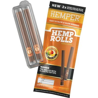 Bletki Hemper King Size + Szklany Ustnik 2 Szt. - Mango Bletki Hemper King Size + Szklany Ustnik 2 Szt. - Mango