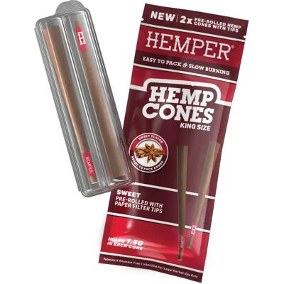 Hemper King Size Stożki Konopne Z Papierowym Filtrem 2 Szt. - Sweet Hemper King Size Stożki Konopne Z Papierowym Filtrem 2 Szt. - Sweet