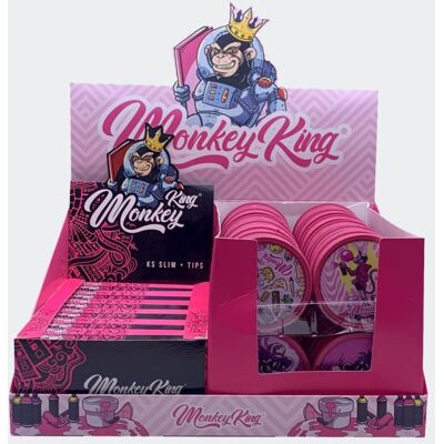 Monkey King Bibułki Z Końcówkami I Młynkiem (Edycja Bubblegum) Monkey King Bibułki Z Końcówkami I Młynkiem (Edycja Bubblegum)