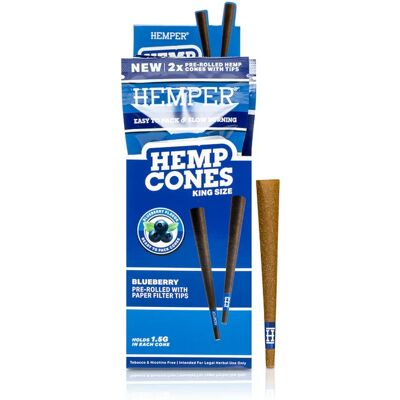 Stożki Konopne Hemper King Size Z Papierowym Ustnikiem 2 Szt. - Blueberry Stożki Konopne Hemper King Size Z Papierowym Ustnikiem 2 Szt. - Blueberry