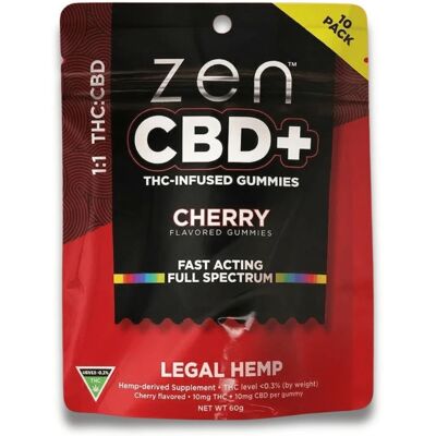 Zen Cannabis Zen Thc+ Gummies Cherry, 10 Szt., 200 Mg Zen Cannabis Zen Thc+ Gummies Cherry, 10 Szt., 200 Mg