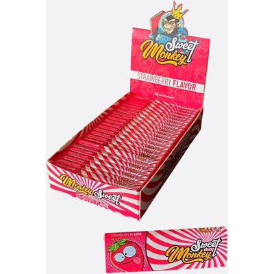 Monkey King Medium 1¼ Bibułki Do Skręcania O Smaku Truskawkowym, 1 Bloczek Monkey King Medium 1¼ Bibułki Do Skręcania O Smaku Truskawkowym, 1 Bloczek
