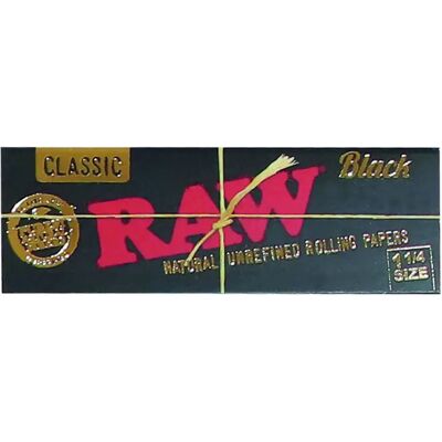 Raw Bibułki Black Classic 1¼ - Naturalne, Nierafinowane Bibułki, 50 Arkuszy Raw Bibułki Black Classic 1¼ - Naturalne, Nierafinowane Bibułki, 50 Arkuszy