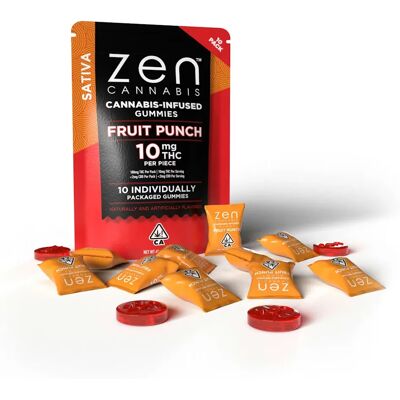 Zen Cannabis Zen Thc+ Gummies Fruit Punch Sativa, 10 Szt., 200 Mg Zen Cannabis Zen Thc+ Gummies Fruit Punch Sativa, 10 Szt., 200 Mg