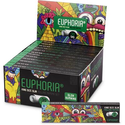 Euphoria Bibułki Kingsize Slim Vibrant + Filtry, 32 Bibułki + 32 Końcówki Z Filtrem Euphoria Bibułki Kingsize Slim Vibrant + Filtry, 32 Bibułki + 32 Końcówki Z Filtrem