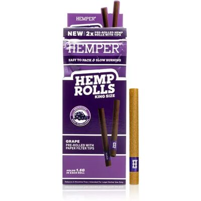 Hemper Rolls King Size Z Papierowym Filtrem 2 Szt. - Grape Hemper Rolls King Size Z Papierowym Filtrem 2 Szt. - Grape
