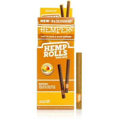 Hemper Rolls King Size With Paper Tip 2 Szt. - Mango Hemper Rolls King Size With Paper Tip 2 Szt. - Mango