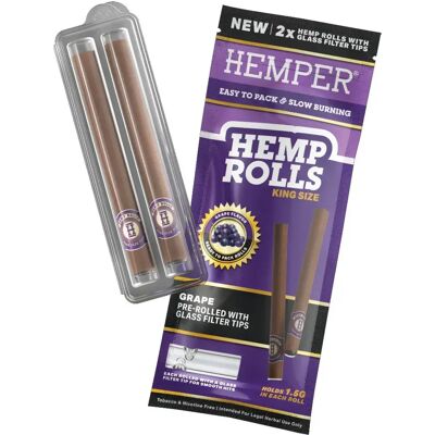 Hemper King Size Rolls + Szklana Gilza 2 Szt. - Grape Hemper King Size Rolls + Szklana Gilza 2 Szt. - Grape