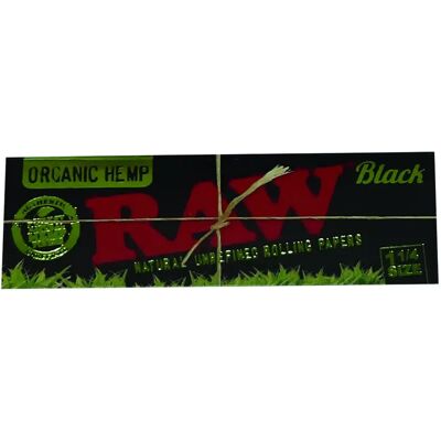 Raw Czarne Organiczne Bibułki Konopne 1¼ - Naturalne Nierafinowane Bibułki, 50 Arkuszy Raw Czarne Organiczne Bibułki Konopne 1¼ - Naturalne Nierafinowane Bibułki, 50 Arkuszy