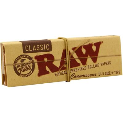 Raw Niebielone Klasyczne Krótkie Papiery Connoisseur W Rozmiarze 1¼ + Filtry Raw Niebielone Klasyczne Krótkie Papiery Connoisseur W Rozmiarze 1¼ + Filtry