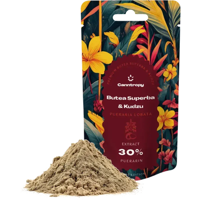 Canntropy Ekstrakt Butea Superba I Kudzu (Pueraria Lobata), 30% Puerarin, 5 G - 100 G 100 Gramów Canntropy Ekstrakt Butea Superba I Kudzu (Pueraria Lobata), 30% Puerarin, 5 G - 100 G 100 Gramów