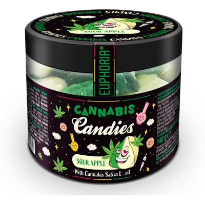 Euphoria Cukierki Konopne O Smaku Kwaśnego Jabłka, 140 G Euphoria Cukierki Konopne O Smaku Kwaśnego Jabłka, 140 G