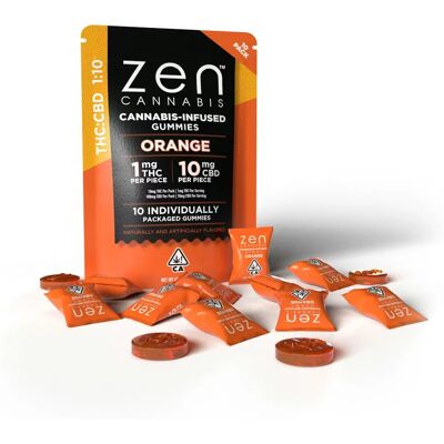 Zen Cannabis Zen Thc+ Żelki - Pomarańczowe, 10 Szt., 110 Mg, 60 G Zen Cannabis Zen Thc+ Żelki - Pomarańczowe, 10 Szt., 110 Mg, 60 G