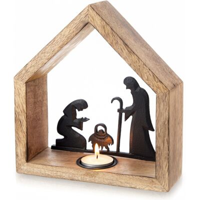 Orion Świecznik drewniany na tealight Szopka Bożonarodzeniowa MANGO 20x6x22 cm Orion Świecznik drewniany na tealight Szopka Bożonarodzeniowa MANGO 20x6x22 cm