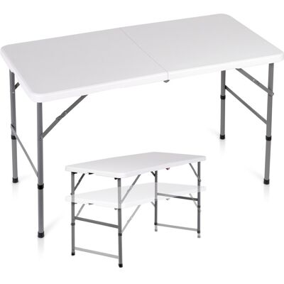 Vilde Stół cateringowy składany stalowy biały 2w1 120x60x49/73,5 cm Vilde Stół cateringowy składany stalowy biały 2w1 120x60x49/73,5 cm
