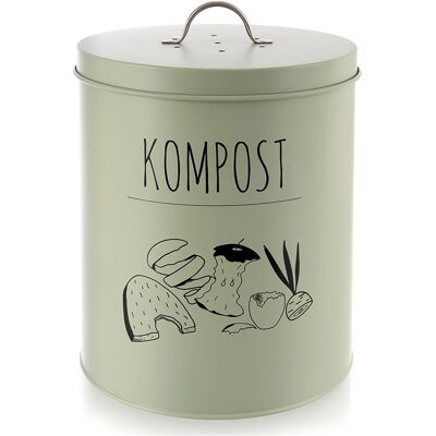 Orion Kompostownik kuchenny z filtrem węglowym metalowy zielony GREENISH 8 l Orion Kompostownik kuchenny z filtrem węglowym metalowy zielony GREENISH 8 l