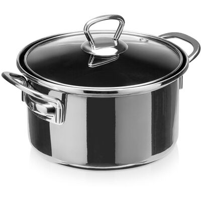 Orion Garnek emaliowany ze szklaną pokrywką METALIC 18 cm, 1,75 l Orion Garnek emaliowany ze szklaną pokrywką METALIC 18 cm, 1,75 l