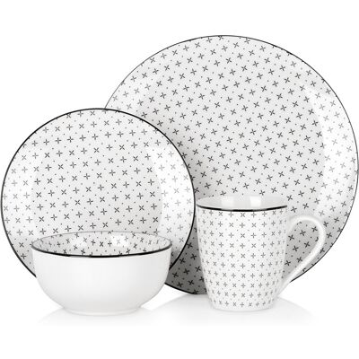 Excellent Houseware Zestaw serwis obiadowy porcelanowy 16 el. Excellent Houseware Zestaw serwis obiadowy porcelanowy 16 el.