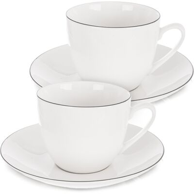 Orion Filiżanki ze spodkiem porcelanowe białe DECORA 200 ml 2 szt. Orion Filiżanki ze spodkiem porcelanowe białe DECORA 200 ml 2 szt.
