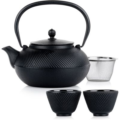 Vilde Czajnik do herbaty z zaparzaczem żeliwny emaliowany i czarki CAST LINE 1 l / 60 ml, 4 el. Vilde Czajnik do herbaty z zaparzaczem żeliwny emaliowany i czarki CAST LINE 1 l / 60 ml, 4 el.