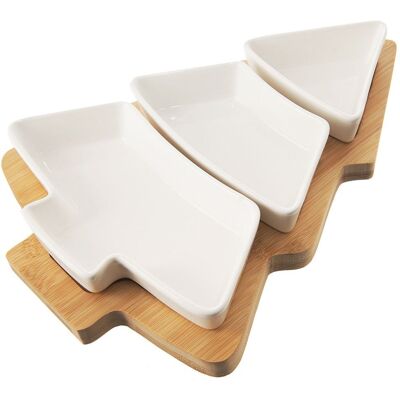 Zestaw trzech misek w kształcie choinki z bambusa Orion - Porcelana Zestaw trzech misek w kształcie choinki z bambusa Orion - Porcelana
