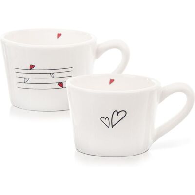 Ceramiczne kubki Orion - Wzór serca - Można myć w zmywarce Ceramiczne kubki Orion - Wzór serca - Można myć w zmywarce
