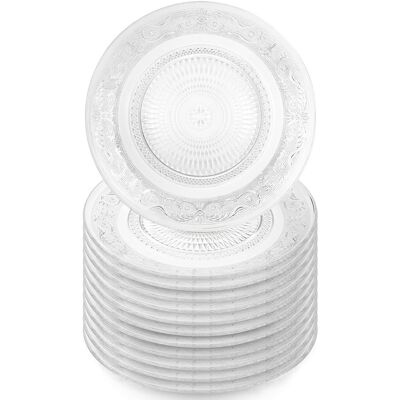 Vilde Talerze obiadowe płytkie szklane 25 cm 12 szt. Vilde Talerze obiadowe płytkie szklane 25 cm 12 szt.