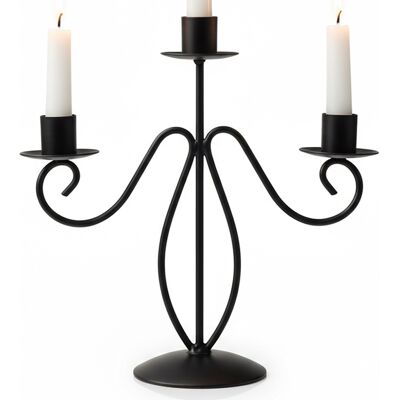 Home Styling Collection Świecznik kandelabr czarny 3-ramienny Home Styling Collection Świecznik kandelabr czarny 3-ramienny