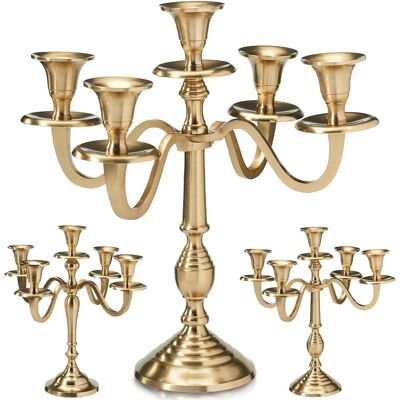 Home Styling Collection Świecznik kandelabr złoty 5-ramienny 30 cm Home Styling Collection Świecznik kandelabr złoty 5-ramienny 30 cm
