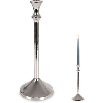 Home Styling Collection Świecznik aluminiowy srebrny 30,5 cm Home Styling Collection Świecznik aluminiowy srebrny 30,5 cm