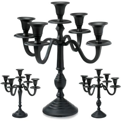 Home Styling Collection Świecznik kandelabr czarny 5-ramienny 31 cm Home Styling Collection Świecznik kandelabr czarny 5-ramienny 31 cm