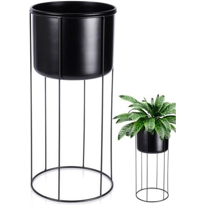 Home Styling Collection Osłonka na doniczkę na stojaku metalowa czarna 20,5x45,5 cm Home Styling Collection Osłonka na doniczkę na stojaku metalowa czarna 20,5x45,5 cm