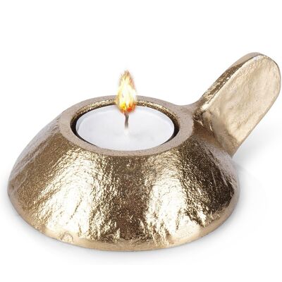 Home Styling Collection Świecznik aluminiowy złoty 12x9x5 cm Home Styling Collection Świecznik aluminiowy złoty 12x9x5 cm