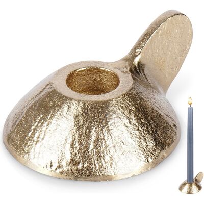 Home Styling Collection Świecznik aluminiowy złoty 9x7,5x4 cm Home Styling Collection Świecznik aluminiowy złoty 9x7,5x4 cm