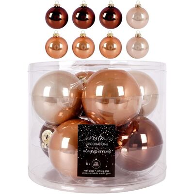 Home Styling Collection Bombki choinkowe szklane bursztynowe 7 cm 8 szt. Home Styling Collection Bombki choinkowe szklane bursztynowe 7 cm 8 szt.
