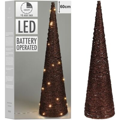 Vilde Choinka świecąca stożek brązowa 30 LED 58 cm Vilde Choinka świecąca stożek brązowa 30 LED 58 cm