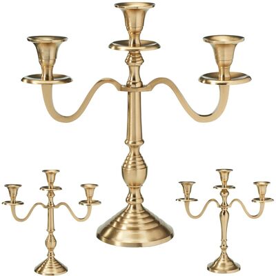 Home Styling Collection Świecznik kandelabr złoty 3-ramienny 30 cm Home Styling Collection Świecznik kandelabr złoty 3-ramienny 30 cm