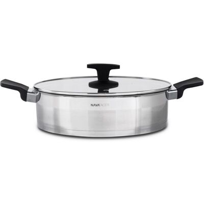 NAVA Patelnia stalowa ze szklaną pokrywką ACER 28 cm, 4,7 l NAVA Patelnia stalowa ze szklaną pokrywką ACER 28 cm, 4,7 l